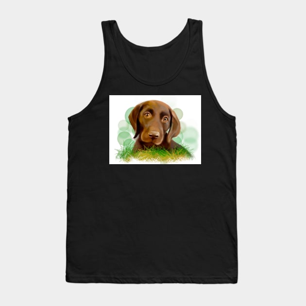 Chocolate Lab Puppy Tank Top by Fash4You